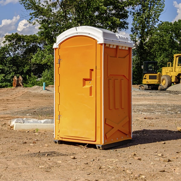 how often are the portable restrooms cleaned and serviced during a rental period in Canadian County Oklahoma